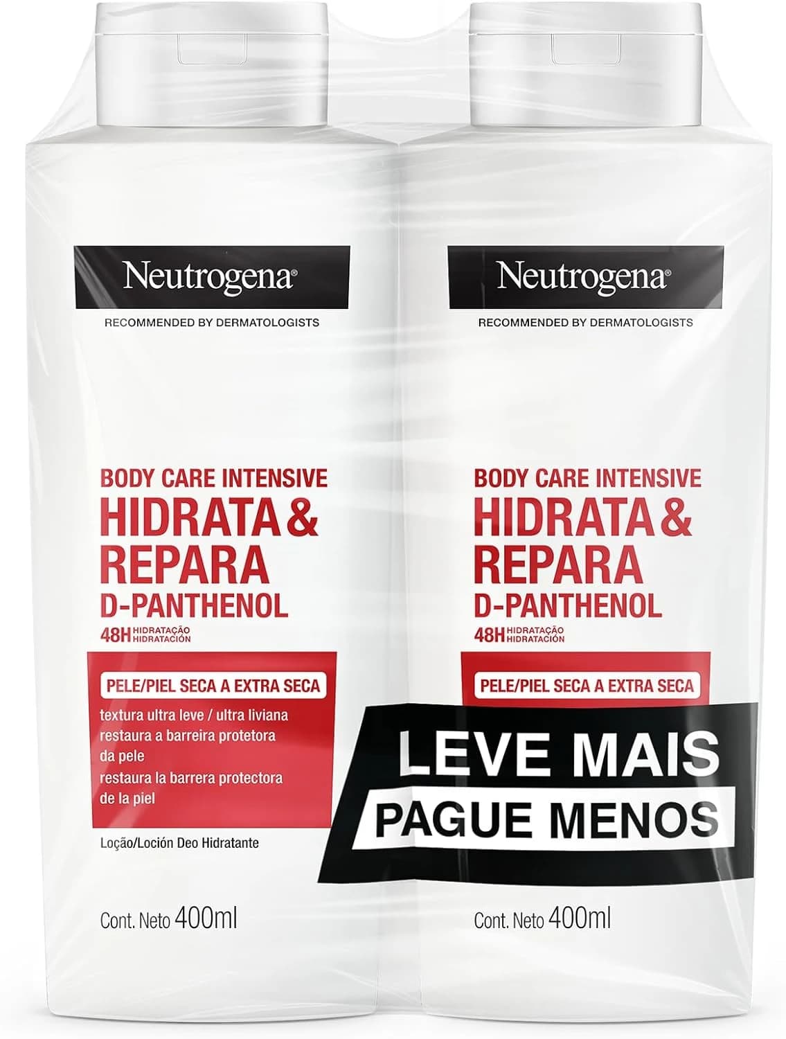 Neutrogena Hidratante Corporal Body Care Intensive Hidrata&Repara, Kit com 2 Unidades de 400ml