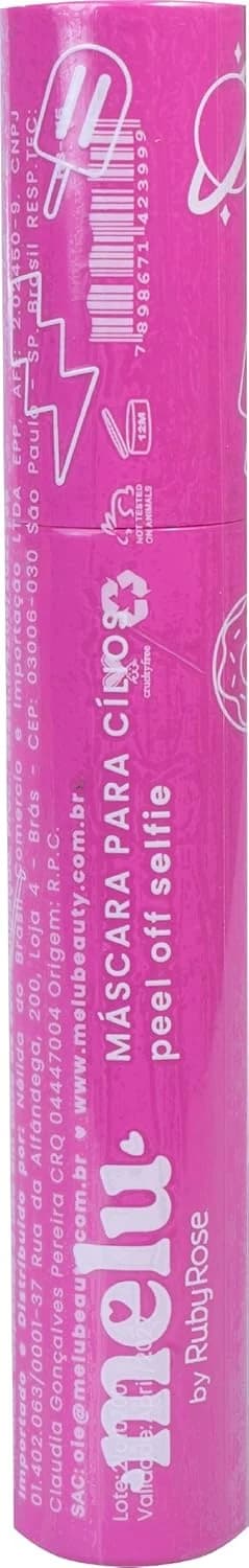 MÁSCARA PARA CÍLIOS PEEL OFF MELU RR515 SELFIE RUBYROSE