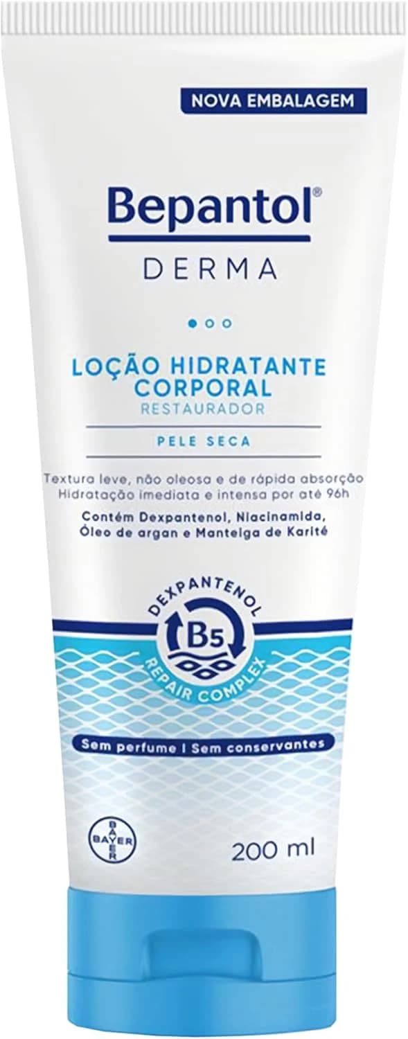 Bepantol Derma Hidratante Corporal, Restaurador para Pele Seca, 200ml