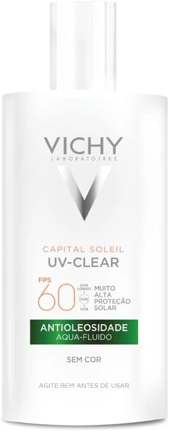 Vichy, Capital Soleil UV-Clear, Protetor Solar Facial, Sem Cor, FPS60, 40G