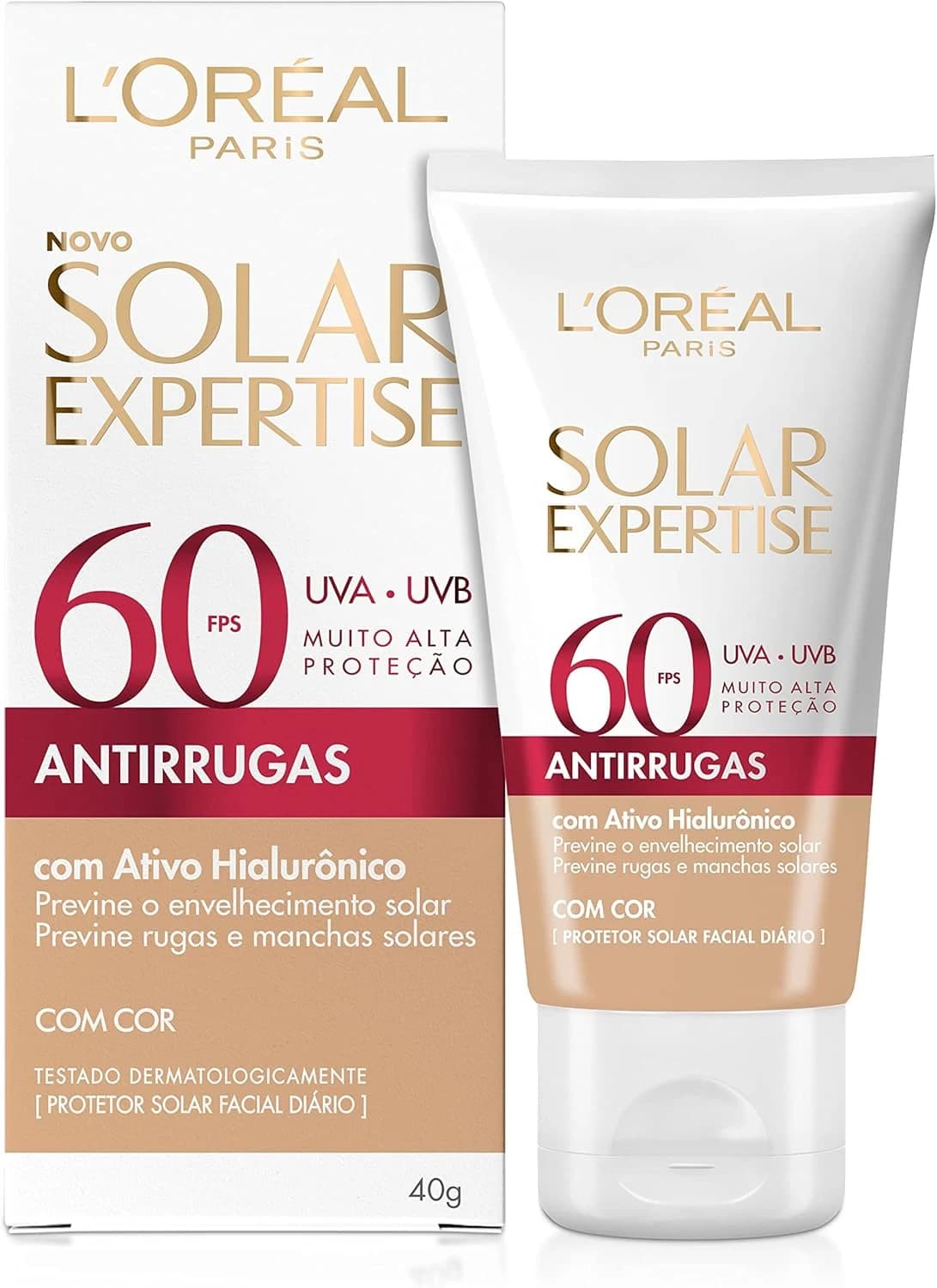 Protetor Solar Facial L'Oréal Paris Solar Expertise Antirrugas Fps 60, 40G