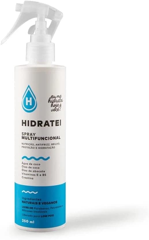 Leave-in Spray Hidratei com água de coco 250ml: Cabelo bonito é cabelo hidratado