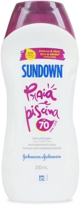 Protetor Solar Corpo e Rosto SUNDOWN® Praia e Piscina FPS 70, 200mL