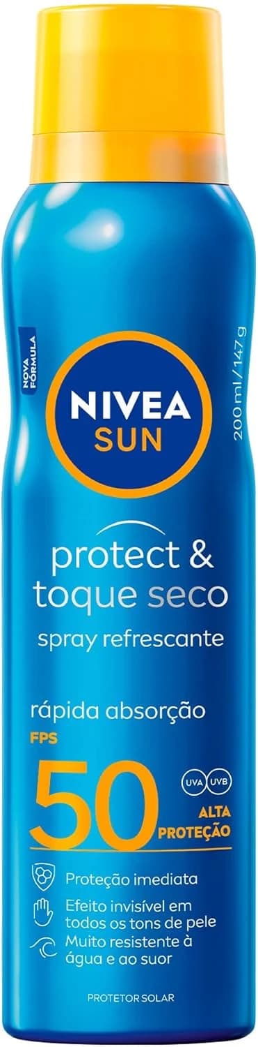 NIVEA SUN Protetor Solar Spray Protect & Toque Seco FPS 50 200ml