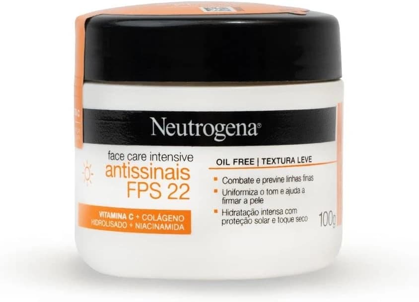 Neutrogena Hidratante Facial Antissinais Face Care Intensive FPS 22, 100g